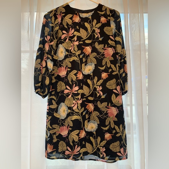 Ann Taylor Navy Floral Dress 💐 - Picture 1 of 4
